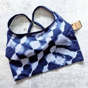 NEW Victoria’s Secret PINK active sports bra Tie Dye Navy blue small padded $29